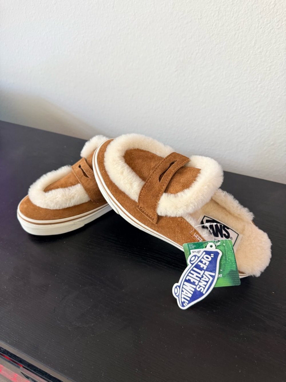 Vans Sherpa Lined Slip On Loafers Brown NWT